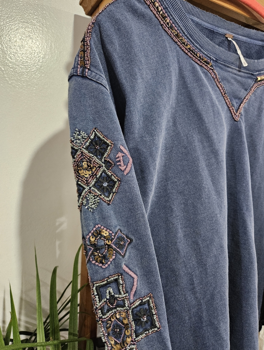 Free People Beaded + Sequin Sweatshirt - Picture 4 of 6